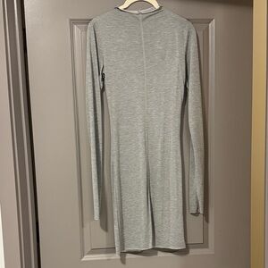 Chic Long Sleeve Gray Dress